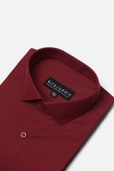 Maroon Cotton Formal Shirt