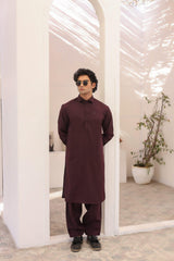 Dark Maroon Wash & Wear Shalwar Kameez