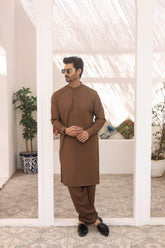 Brown Wash & Wear Shalwar Kameez