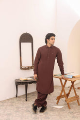 Pastel Maroon Wash & Wear Shalwar Kameez