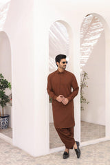 Brown Wash & Wear Shalwar Kameez