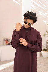 Dark Maroon Wash & Wear Shalwar Kameez