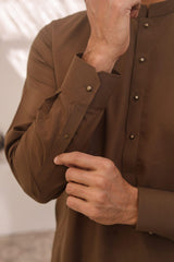 Brown Wash & Wear Shalwar Kameez