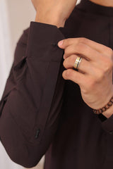 Dark Brown Wash & Wear Shalwar Kameez