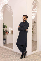 Navy Blue Wash & Wear Shalwar Kameez