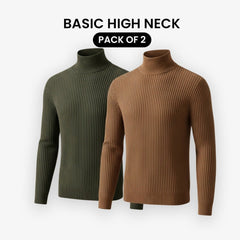 Pack Of 2 Basic High Neck