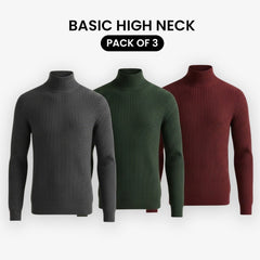 Pack Of 3 Basic High Neck