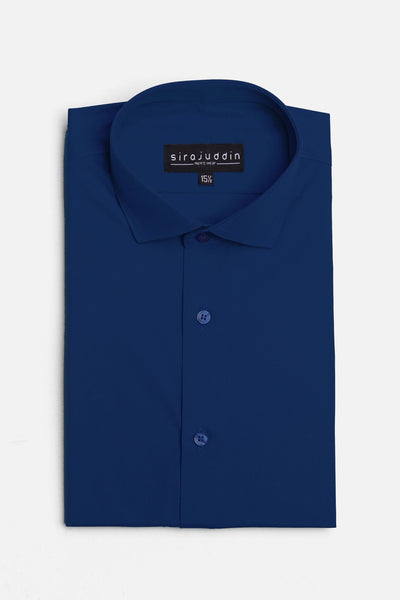 Navy Blue Cotton Formal Shirt