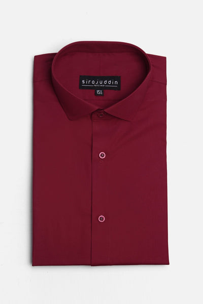 Maroon Cotton Formal Shirt