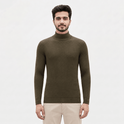 Olive Green Hi-Neck