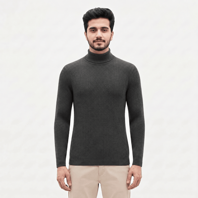 Charcoal Grey Hi-Neck