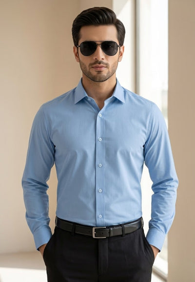 Light Blue Cotton Formal Shirt