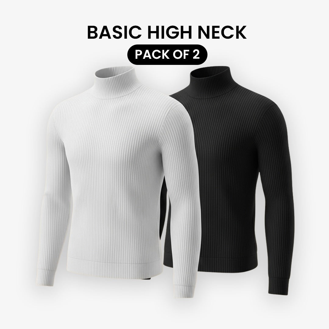 Pack Of 2 Basic High Neck