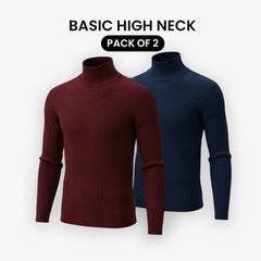 Pack Of 2 Basic High Neck