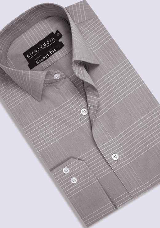 Check Shirt White & Beige